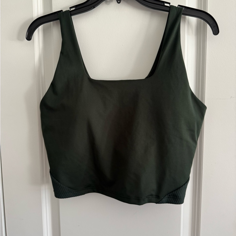 Dark Green Square Neck Tank Top